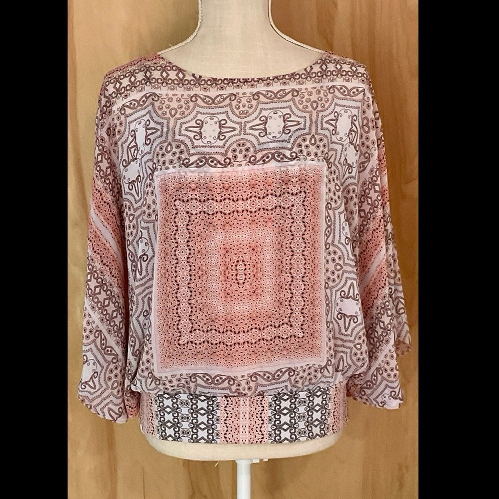 Alfani Layered Jeweled Batwing Blouse - EUC